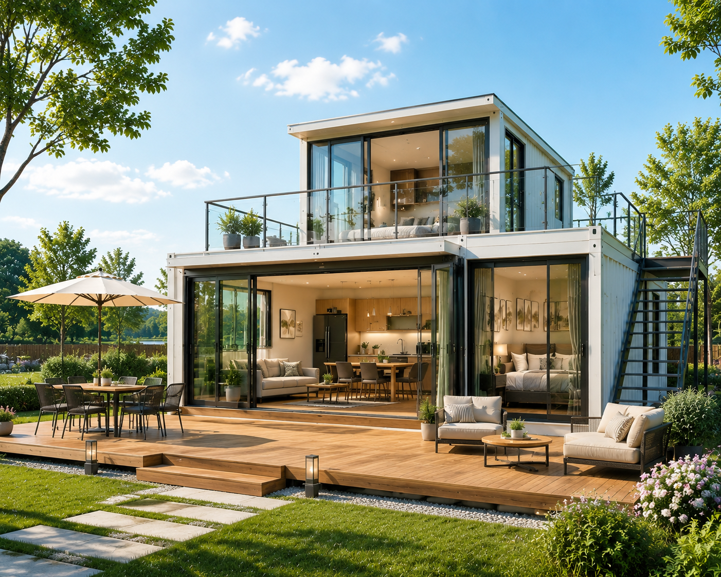 Luxury Lifestyle House - Strand-Fertighaus mit Schlafzimmer, Badezimmer, Küche, tropische